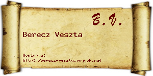 Berecz Veszta névjegykártya